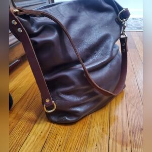 NEVA OPET Dark Brown Leather SHOULDER Bag WOMENS